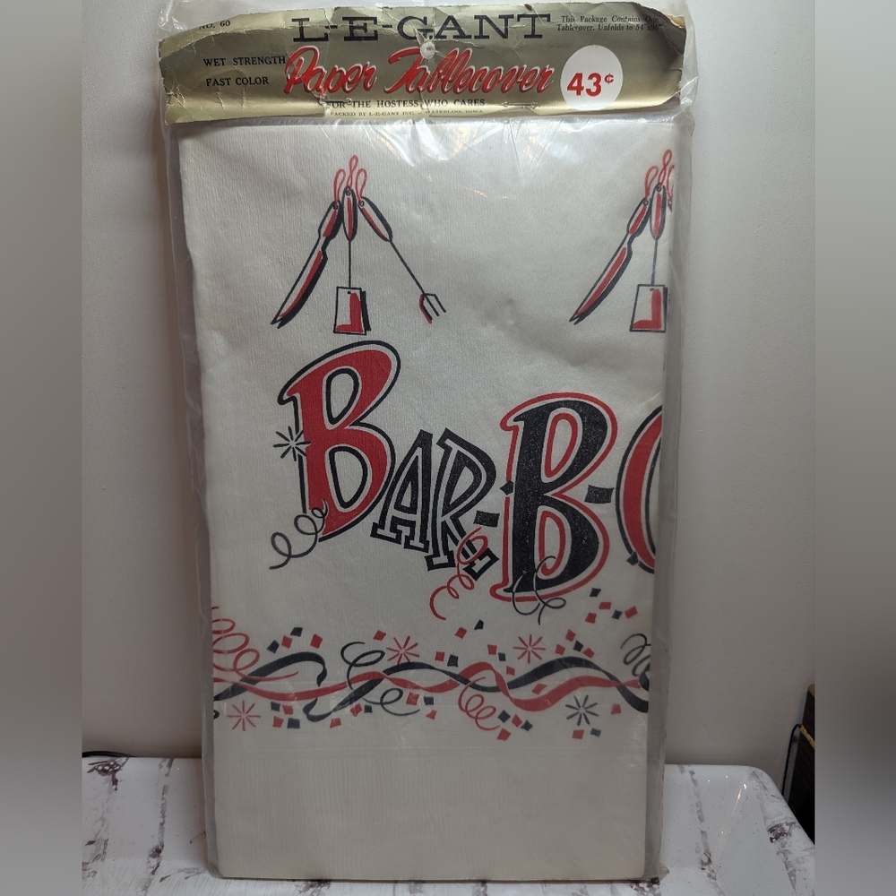 Vintage Paper Table Cloth Bar B Que Picnic Red Disposable Party Table Covering